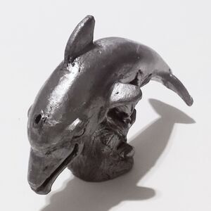Vintage Miniature Pewter Dolphin Figurine